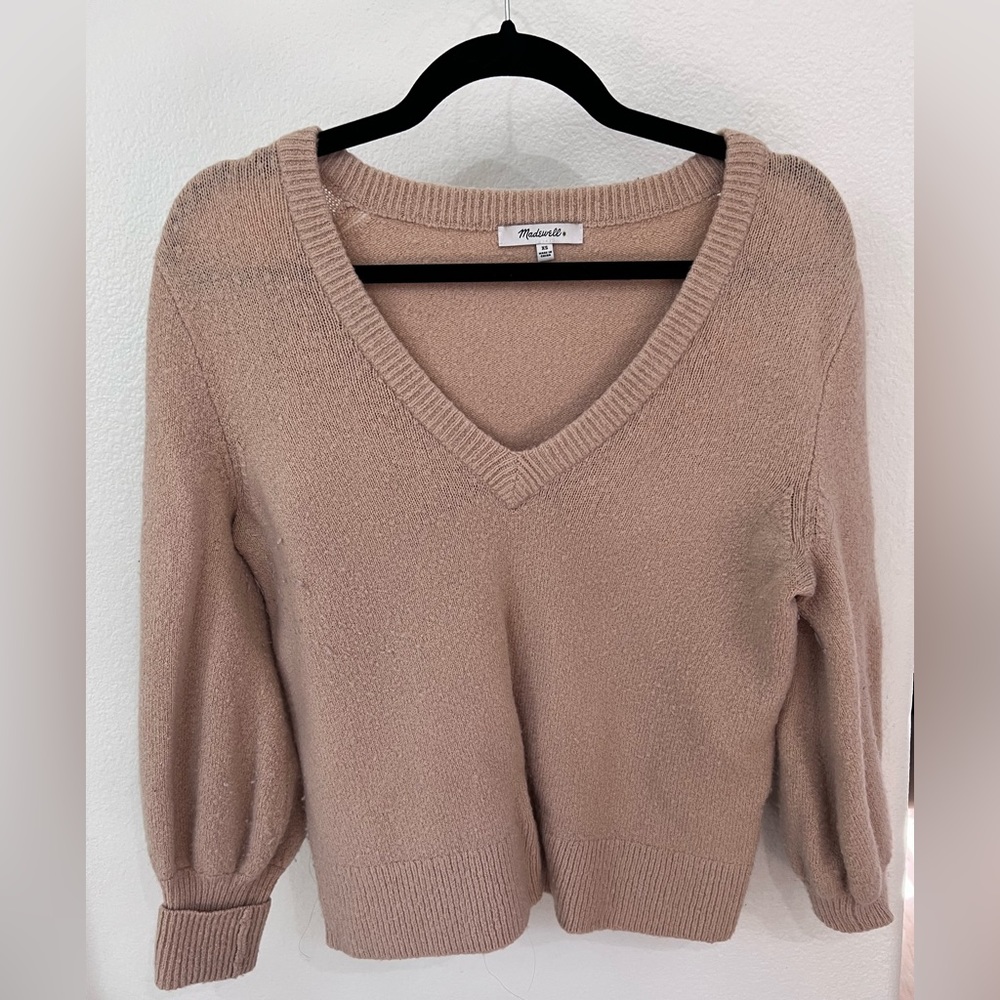 Madewell Dusty Pink V Neck Sweater Size XS